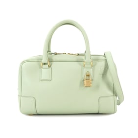 LOEWE Amazona 23 2-way hand/shoulder bag in light green leather with gold hardware.