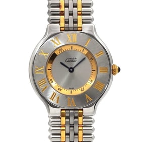 Cartier Must 21 Vantianne Two-tone Watch W10072F4 Boys' Silver Quartz