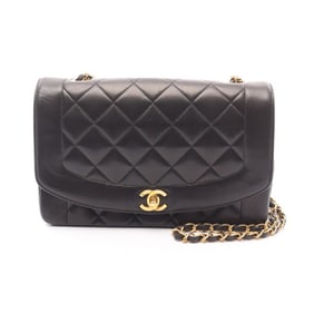 CHANEL Matelasse Diana Flap Shoulder Bag in Lambskin Leather, Black