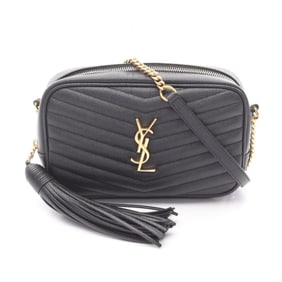 Yves Saint Laurent Saint Laurent Paris Lou mini shoulder bag in black leather.