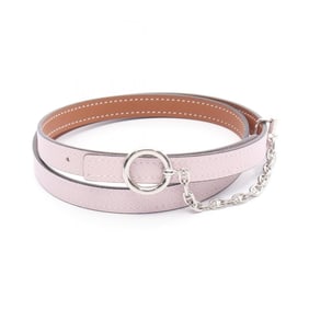 Hermes Hermès Carrousel Treffle Belt, Leather, Epsom Swift Women's, Pink, Brown