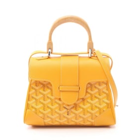 Goyard Saigon Mini Handbag in Coated Canvas and Leather, Women's, Yellow, Multicolor