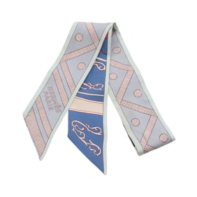 Hermes Hermès Twilly Balade En Berline Silk Scarf for Women in Multicolored Gray