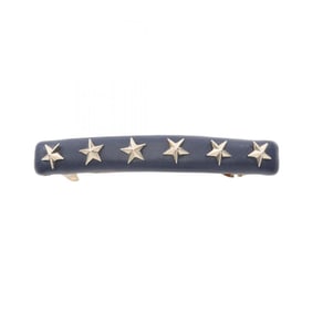 Valentino Leather Barrette Accessory for Women, Navy
