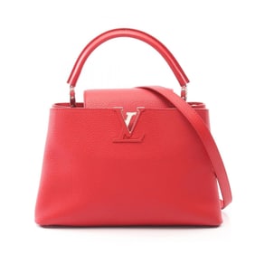 Louis Vuitton Capucines PM Handbag, Leather Parnassus, Women's, Red, M42237
