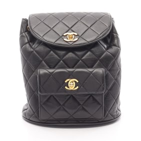 CHANEL Matelasse Backpack Bag in Lambskin Leather for Women, Black