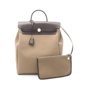 Hermes Hermès Airbag Zip-Ado PM Backpack, Canvas and Leather, Vache Hunter Toile H, Women's, Brown