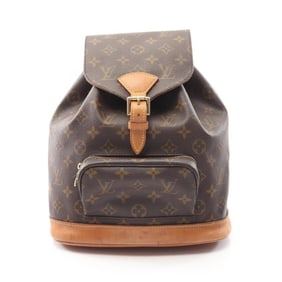Louis Vuitton Montsouris MM Backpack, Coated Canvas and Leather, Monogram, Women's, Brown, M51136