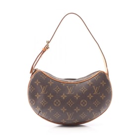 Louis Vuitton Pochette Croissant Shoulder Bag, Coated Canvas and Leather, Monogram, Women's, Brown,