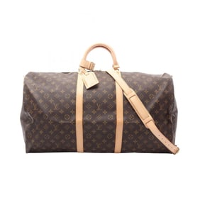 Louis Vuitton Keepall Bandouliere 60 Boston Bag, Coated Canvas and Leather, Monogram, Brown, Men's