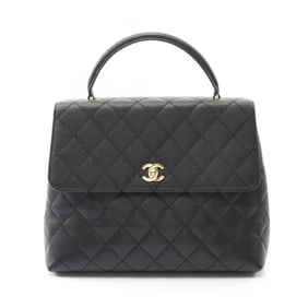 CHANEL Matelasse Handbag, Calfskin Leather, Women's, Black, A12397