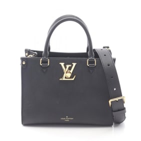 Louis Vuitton Lock & Go Shoulder Bag in Grained Calf Leather, Women's, Black, M22311