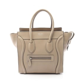 Celine Luggage Micro Shopper Tote Bag, Leather, Women's, Beige