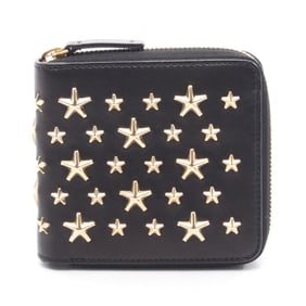 JIMMY CHOO LAWRENCE round wallet, leather, women's, black