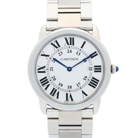 Cartier Ronde Solo de LM Stainless Steel Men's Watch, Silver (W6701005)