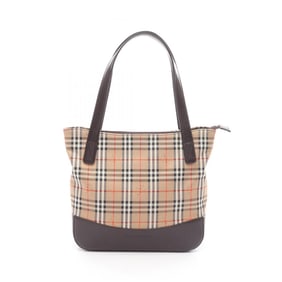 Burberry Nova Check Handbag, Canvas and Leather, Women's, Beige, Brown, Multicolor