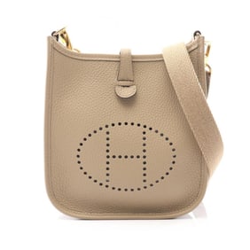 Hermes Hermès Evelyn TPM Amazon Shoulder Bag in Taurillon Clemence Leather, Beige, for Women
