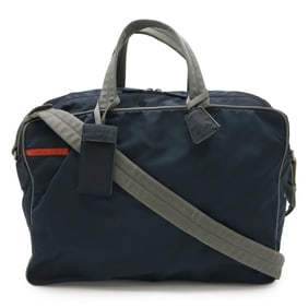 PRADA Prada Sport Boston Bag, Travel Shoulder Nylon, BLEU, Dark Navy, Gray, V369