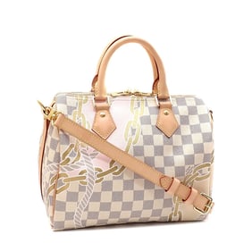 Louis Vuitton Damier Azur Speedy Bandouliere Handbag, Size 25, Women's, N40473, Nautical Rope Chain