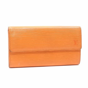 Louis Vuitton Epi Leather Bifold Long Wallet, Porte Monnaie Cult Credit, Women's, M6359H, Mandarin,
