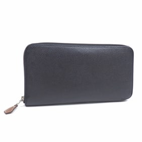 Hermes Hermès Azap Long Silkin Round Wallet, Women's, Black, Epsom Leather, A Stamp, Made Circa