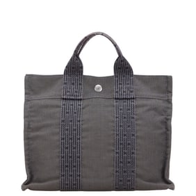 Hermès Air Line Tote PM Handbag, Gray Canvas, Women's HERMES