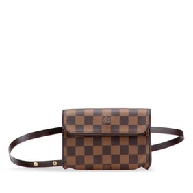Louis Vuitton Damier Pochette Florentine Body Bag/Waist Bag N51856 Brown Leather Women's LOUIS