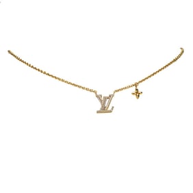 Louis Vuitton Collier LV Iconic Rhinestone Necklace M00596 Gold Plated Women's LOUIS VUITTON