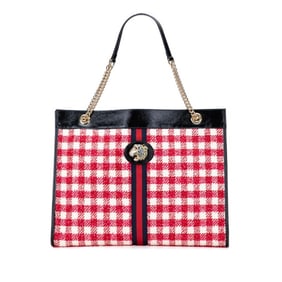 Gucci Sherry Line Daiger Head Rajah Chain Tote Bag/Shoulder Bag 537219 in Red, Ivory, and Black