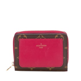 Louis Vuitton Monogram Portefeuille Lou Bifold Wallet M82377 Brown Fuchsia Women's LOUIS VUITTON