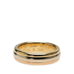 Cartier Three Gold Wedding Ring #48 K18YG Yellow Gold, K18WG White K18PG Pink Women's CARTIER