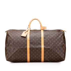 Louis Vuitton Monogram Keepall 60 Boston Bag/Travel Bag M41422 Brown Leather Women's LOUIS VUITTON