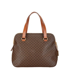 Celine Macadam Tote Bag, Brown Leather, Women's, CELINE