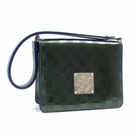 Louis Vuitton Damier Vernis Cabaret Shoulder Bag, Women's, M92125, Petrol Blue, A6051224