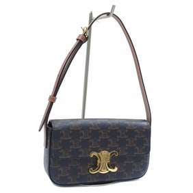 Celine Claude Shoulder Bag for Women, Tan and Brown, Triomphe Canvas Calfskin, 194142CUZ.04LU,