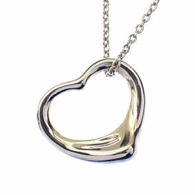 Tiffany & Co. Elsa Peretti Heart Pendant Necklace for Women, SV925, 2.7g, Silver, A6051200