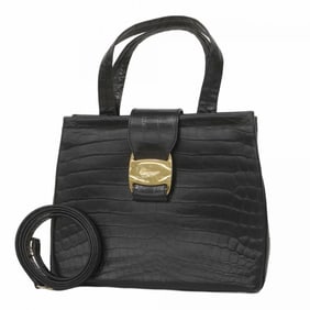 Salvatore Ferragamo Vara Leather Handbag in Black for Women
