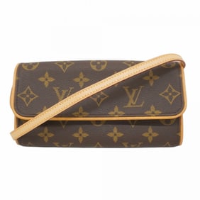 Louis Vuitton Monogram Pochette Twin PM Shoulder Bag M51854 Brown Women's
