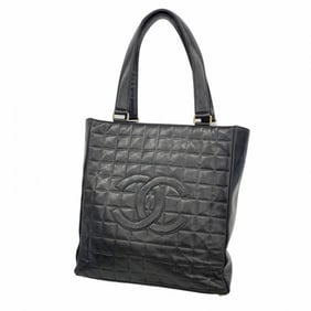 Chanel Chocobar Tote Bag, Lambskin, Black, Women's