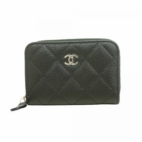 Chanel Wallet/Coin Case Matelasse Caviar Leather Black Women's
