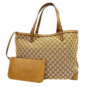 Gucci GG Canvas Tote Bag 247207 Brown Champagne Women's