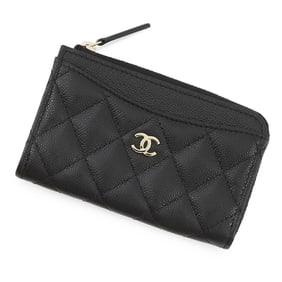 Chanel Wallet/Coin Case, Matelasse Coco Mark, Caviar Leather, AP3179, Fragment, Business Card Black