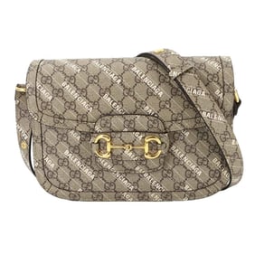 Gucci Hacker Horsebit 1955 Shoulder Bag in GG Supreme Beige and White (602204)