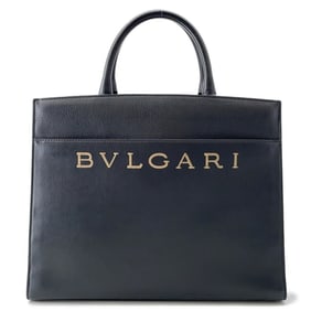 Bvlgari leather tote bag in black
