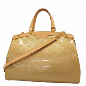 Louis Vuitton Vernis MM Handbag M91755 Beige Poodle Women's