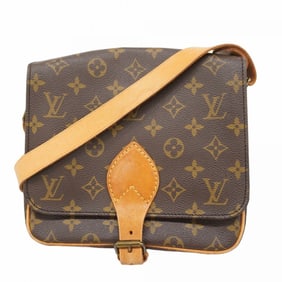 Louis Vuitton Monogram Cartouchiere MM Shoulder Bag M51253 Brown Women's