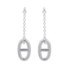 Hermes Chaine d'Ancre Farandole earrings in SV925 silver.