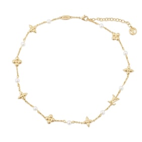 Louis Vuitton Louisa Necklace, Faux Pearl and Metal, M01610, LOUIS VUITTON