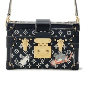 Louis Vuitton Monogram Catgram Petite Malle Shoulder Bag M44437 2-Way Clutch in Black