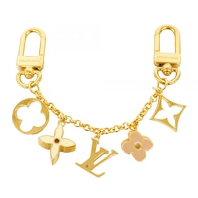 Louis Vuitton Keychain Chain Fleur de Monogram M01413 Gold Beige Women's